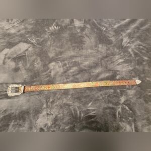 Belt Rhinestone Painted Nacoma Belt Co N3488097 Turquoise Buckle 35"-39" x 1.5"W